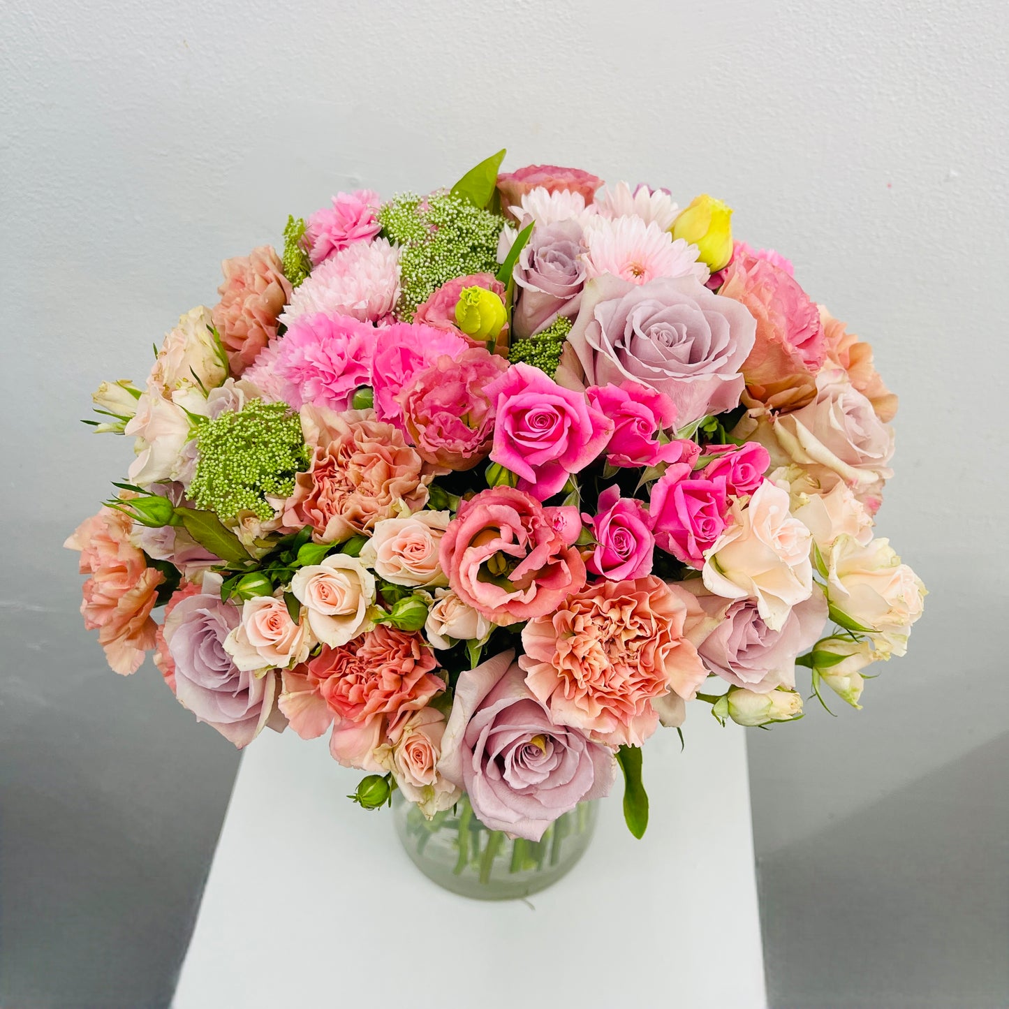Pastel bouquet with lisianthus and spray roses Melbourne