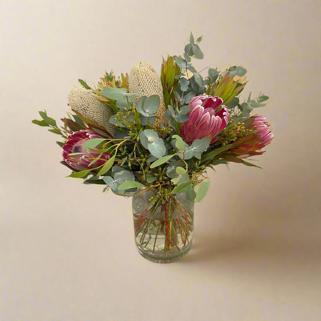 Australian native and protea bouquet prepared daily in Bayside Melbourne.