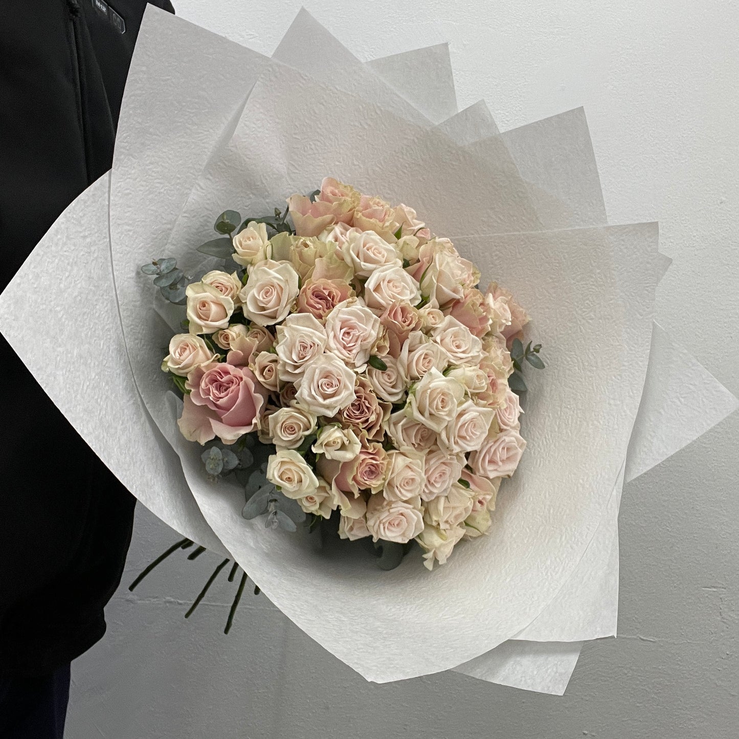 Soft pink rose bouquet with premium roses and spray roses, Sandringham florist
