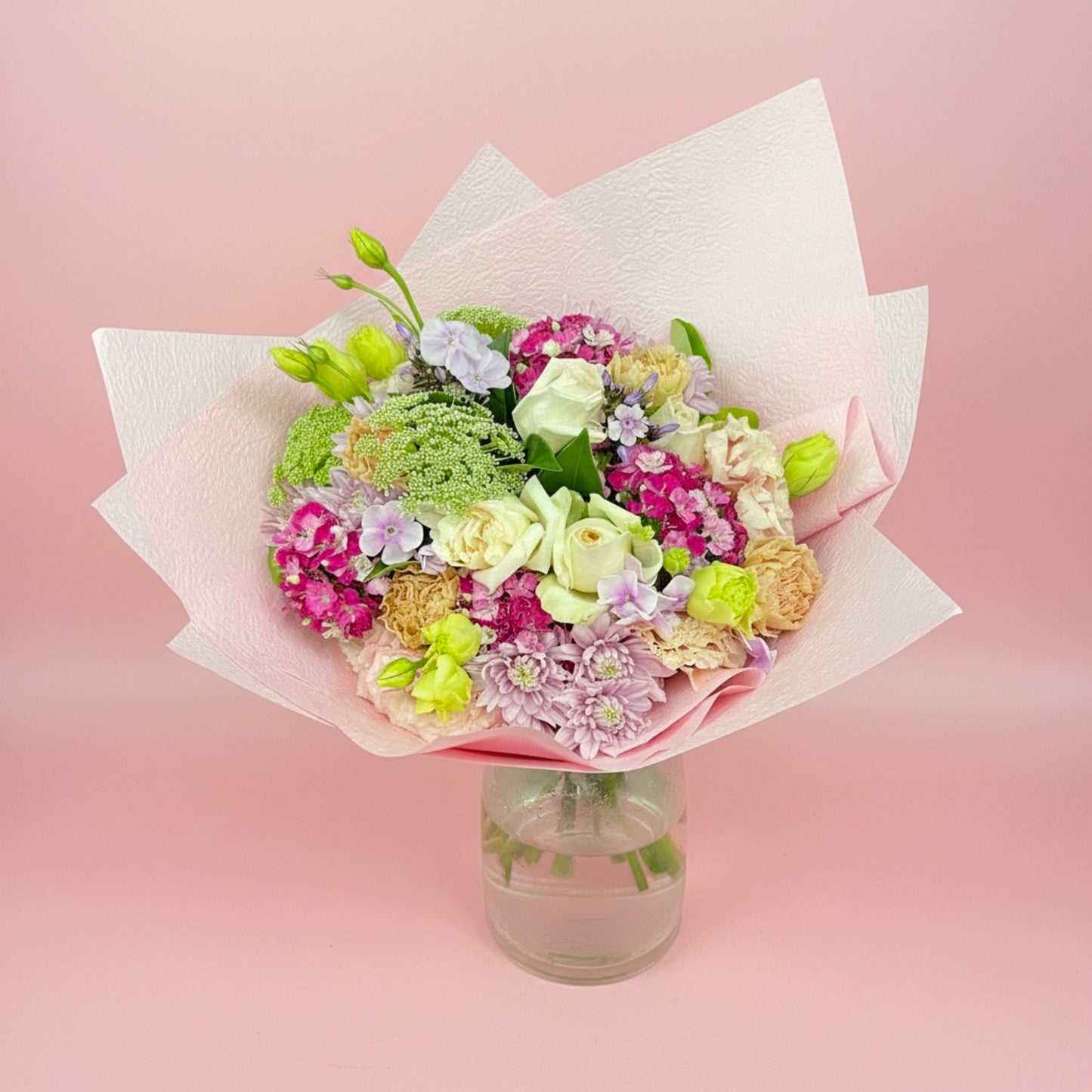 Soft pink and green summer flowers Melbourne delivery