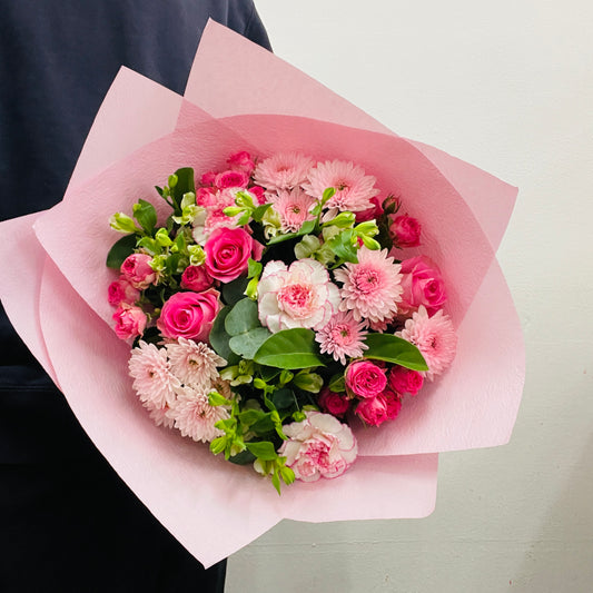 Pink and green flower bouquet Seaside Pink Melbourne florist