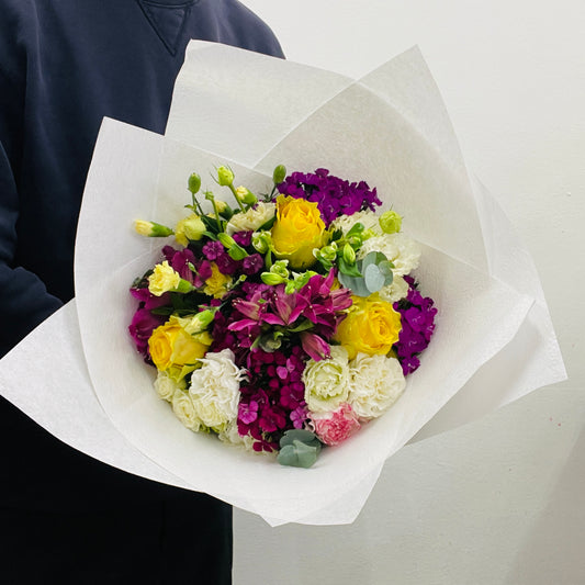 Purple and yellow flower bouquet Velvet Winter Melbourne florist
