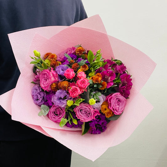 Pink and purple flower bouquet Soft Meadow Melbourne florist