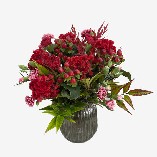 Autumn Bouquet No. 03 with red seasonal flowers made in Sandringham