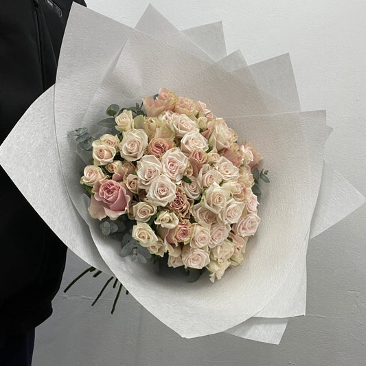 Soft pink rose bouquet with premium roses and spray roses, Sandringham florist