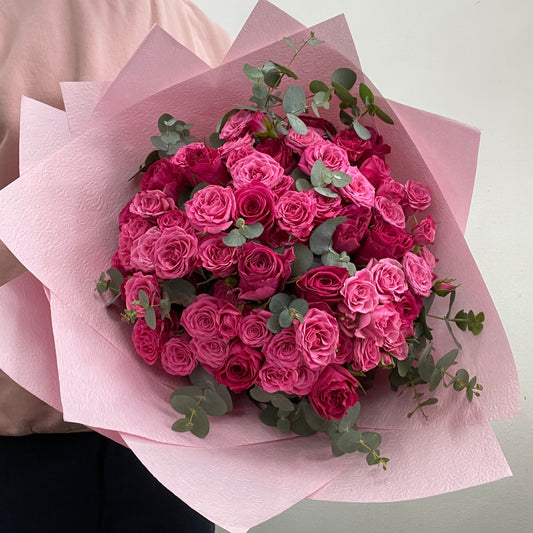 Spring Bouquet No. 01 – pink roses and spray roses arranged by florist in Sandringham