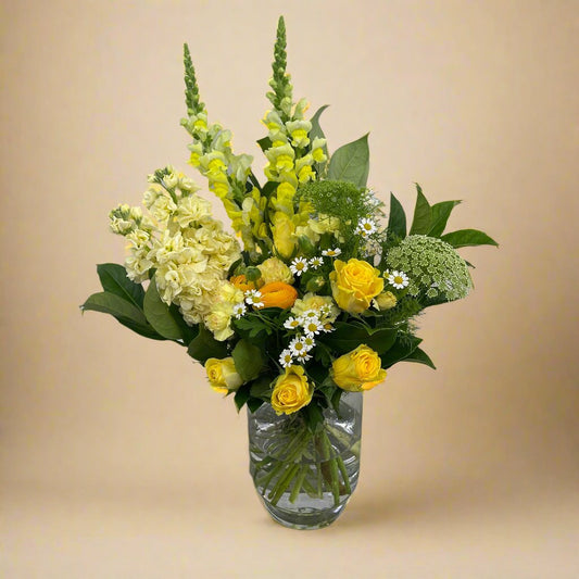 Spring Bouquet No. 06 featuring vibrant yellow flowers – available for same-day delivery in Bayside Melbourne.