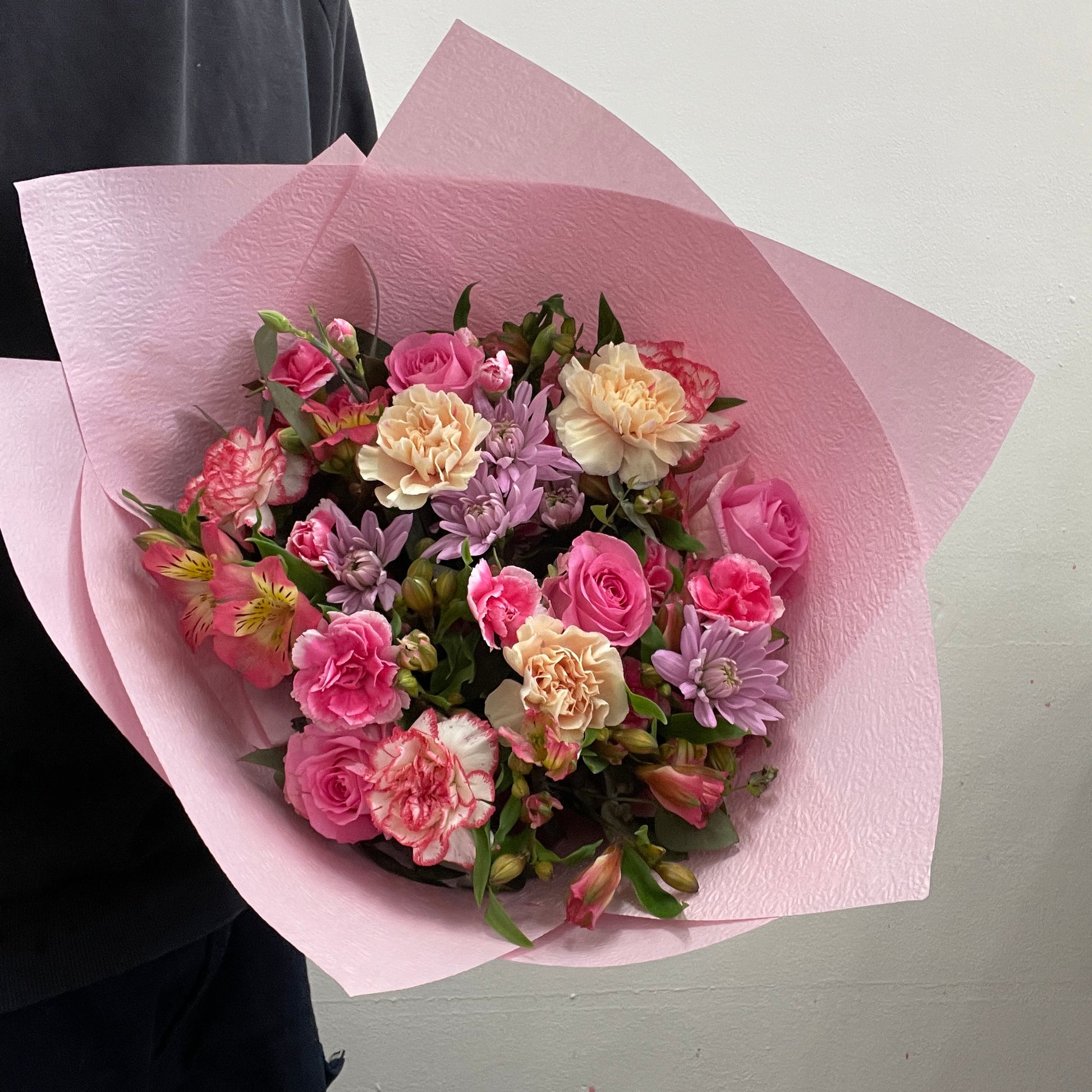 Vibrant summer flower bouquet in joyful colour tones