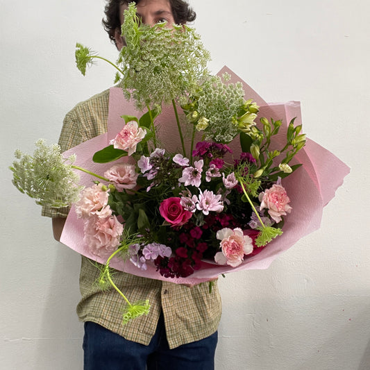 Summer Bouquet No. 4 with soft pink seasonal flowers by Sandringham florist Melbourne