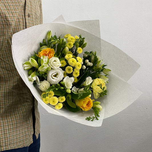 Summer Bouquet No. 2 with yellow and white seasonal flowers by Sandringham florist Melbourne