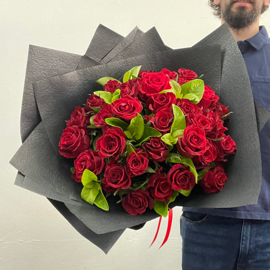 Classic Red Roses No. 02 with 50cm red roses by Sandringham florist Melbourne