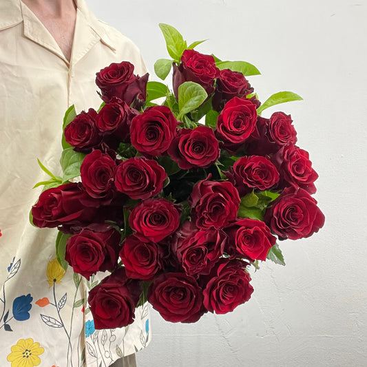 Classic 60cm Freedom red roses Valentine’s Day bouquet by Sandringham florist Melbourne