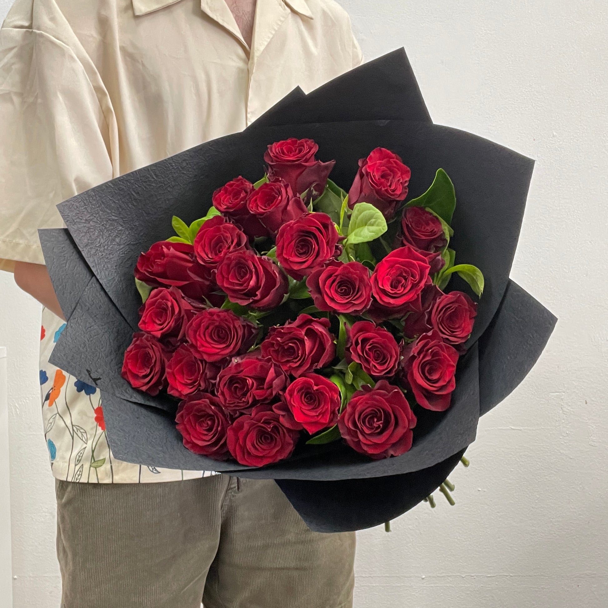 Romantic hand-tied Freedom red roses Sandringham Melbourne