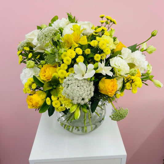 Bright Summer yellow and white bouquet by Sandringham florist Melbourne