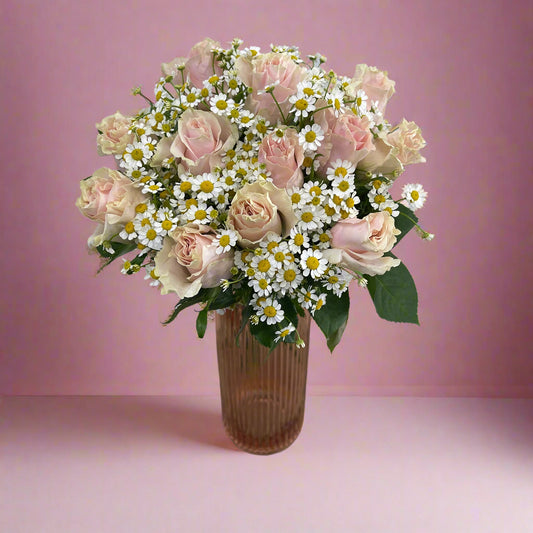 Rose Bouquet No. 01 – Soft Pastel Roses in a Handcrafted Floral Arrangement.